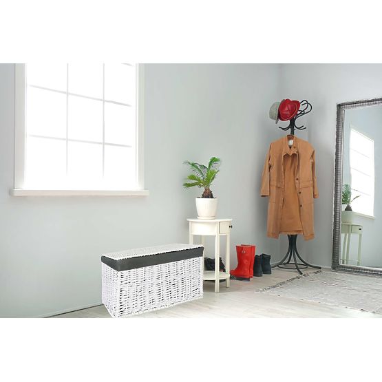 Wicker Chest 76x46x46 cm - 160L - White-Grey