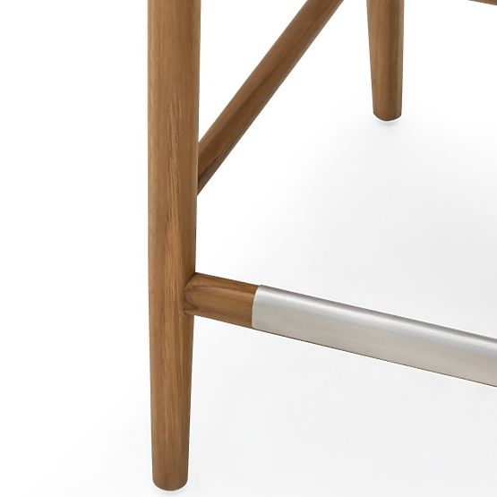 Wooden Bar Stool Ludvika 2.0, Rounded, Natural/Cream