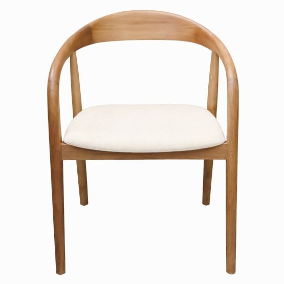 Wooden Chair Ludvika 2.0, Rounded, Natural/Cream