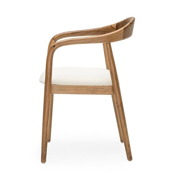 Wooden Chair Ludvika 2.0, Rounded, Natural/Cream