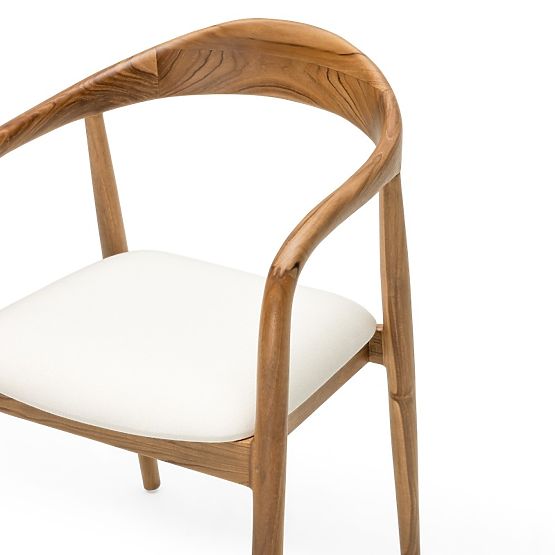 Wooden Chair Ludvika 2.0, Rounded, Natural/Cream