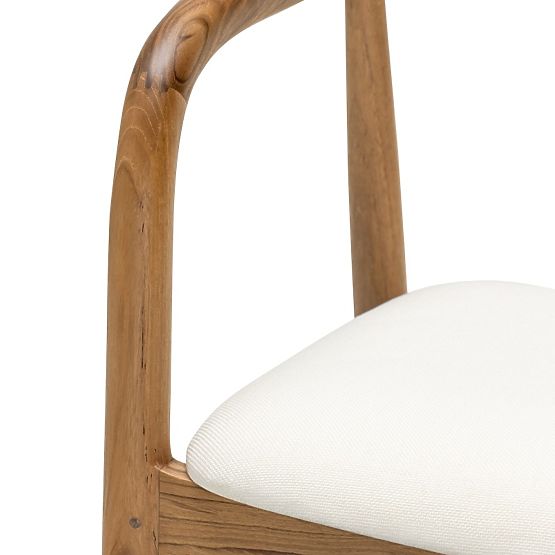 Wooden Chair Ludvika 2.0, Rounded, Natural/Cream
