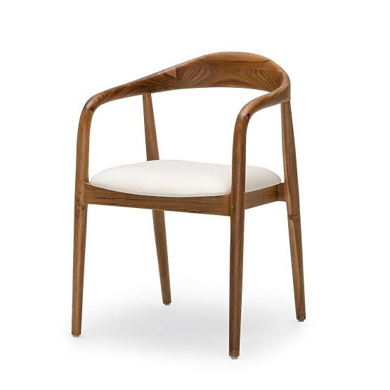 Wooden Chair Ludvika 2.0, Rounded, Natural/Cream