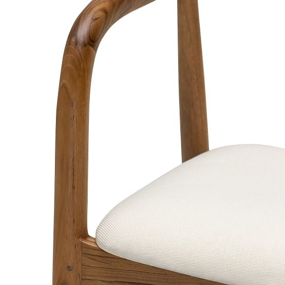 Wooden Chair Ludvika 2.0, Rounded, Natural/Cream