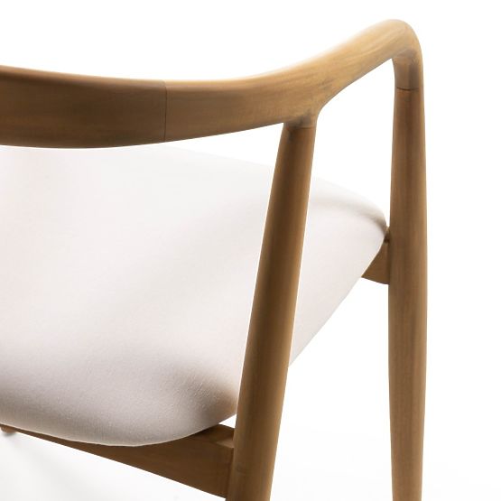 Wooden Chair Ludvika, Rounded, Natural/Cream