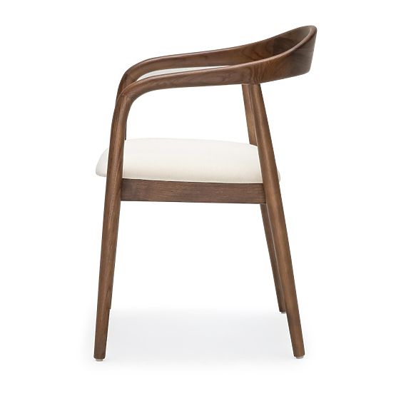 Wooden Chair Ludvika, Rounded, Natural/Ecru