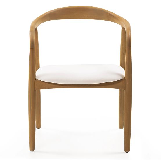 Wooden Chair Ludvika, Rounded, Natural/Ecru