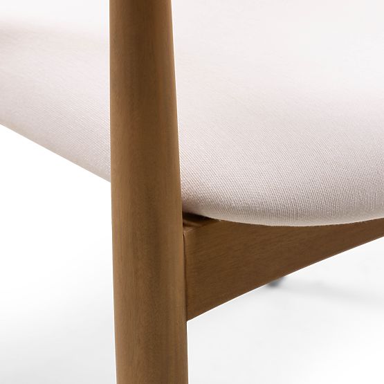 Wooden Chair Ludvika, Rounded, Natural/Ecru