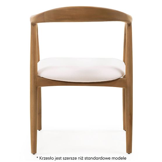 Wooden Chair Ludvika, Rounded, Natural/Ecru