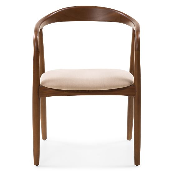 Wooden Chair Ludvika, Rounded, Walnut/Beige
