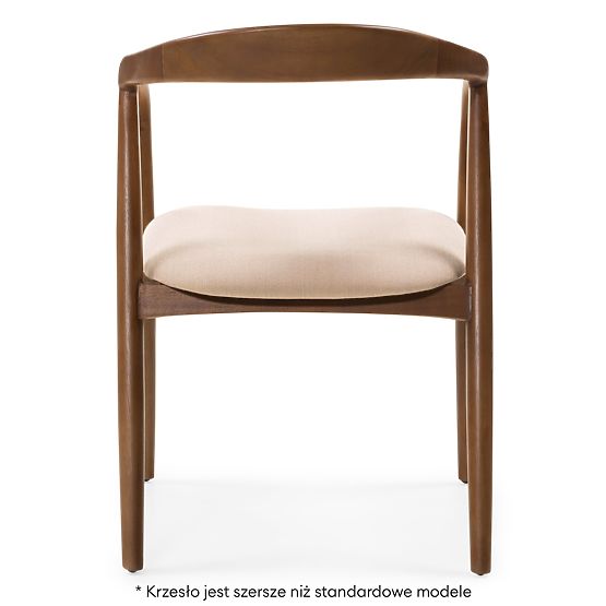 Wooden Chair Ludvika, Rounded, Walnut/Beige