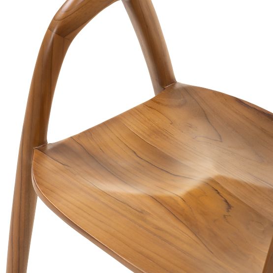 Wooden Chair Sande Rounded, Natural, Teak Wood