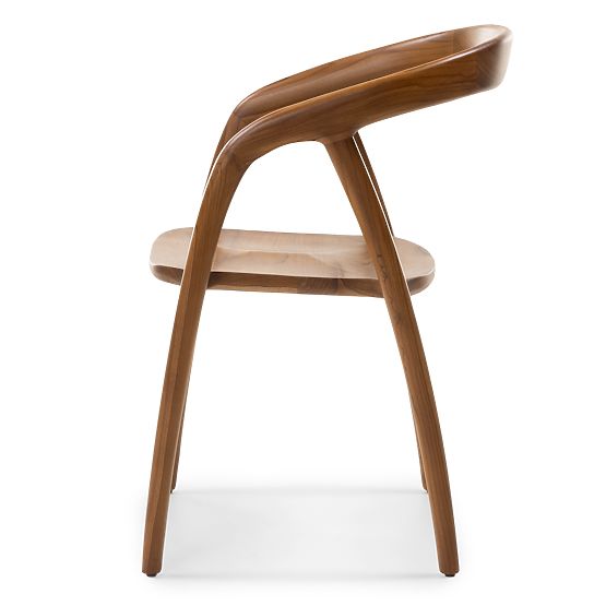 Wooden Chair Sande Rounded, Natural, Teak Wood
