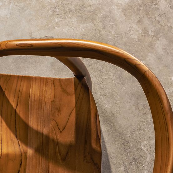 Wooden Chair Sande Rounded, Natural, Teak Wood