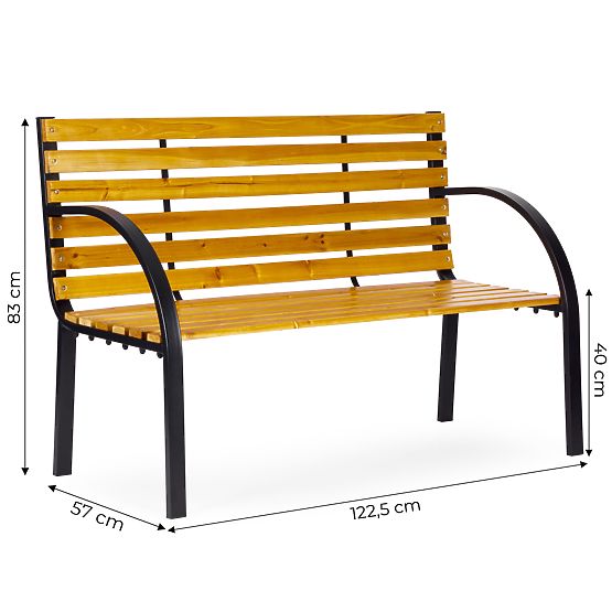 Wooden Garden Bench with Backrest 122x57 cm Park MultiGarden