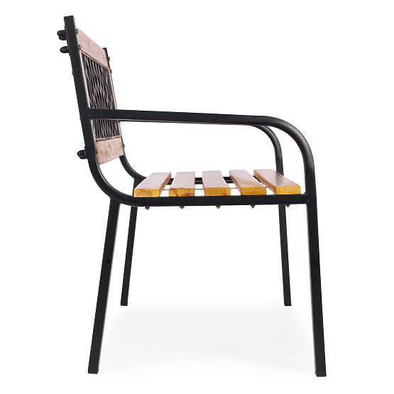 Wooden Garden Bench with Lattice Backrest 118x52 cm Park MultiGarden