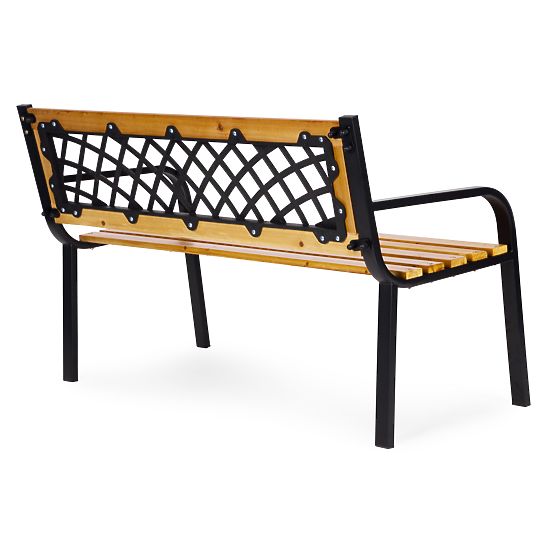 Wooden Garden Bench with Lattice Backrest 118x52 cm Park MultiGarden