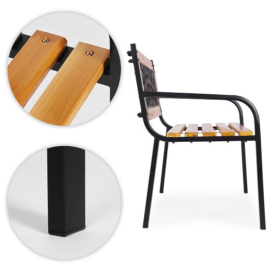 Wooden Garden Bench with Lattice Backrest 118x52 cm Park MultiGarden