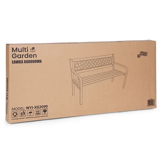 Wooden Garden Bench with Lattice Backrest 118x52 cm Park MultiGarden
