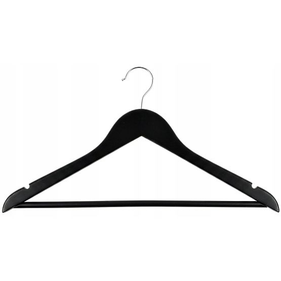 Wooden Hanger RONDO Set of 10 Black