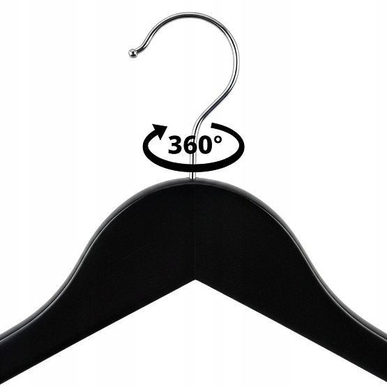 Wooden Hanger RONDO Set of 10 Black