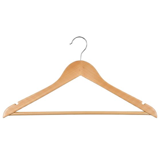 Wooden Hanger RONDO Set of 10 Light Brown