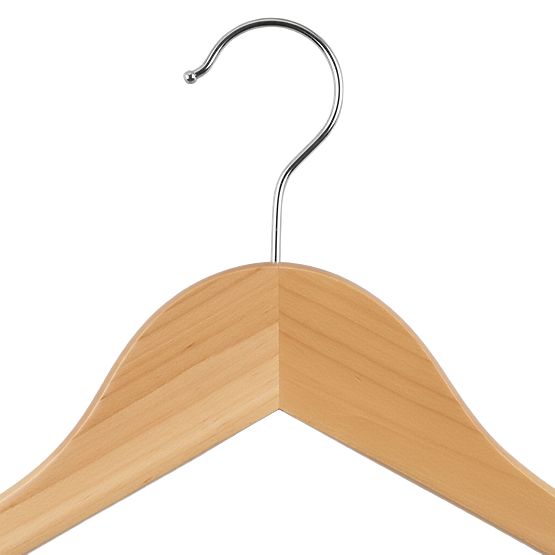 Wooden Hanger RONDO Set of 10 Light Brown