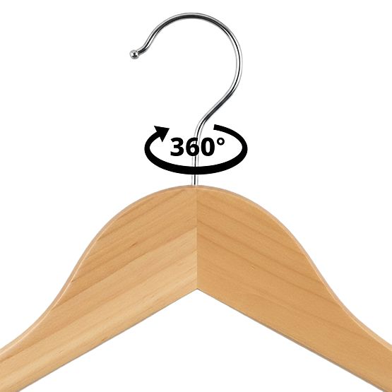 Wooden Hanger RONDO Set of 10 Light Brown