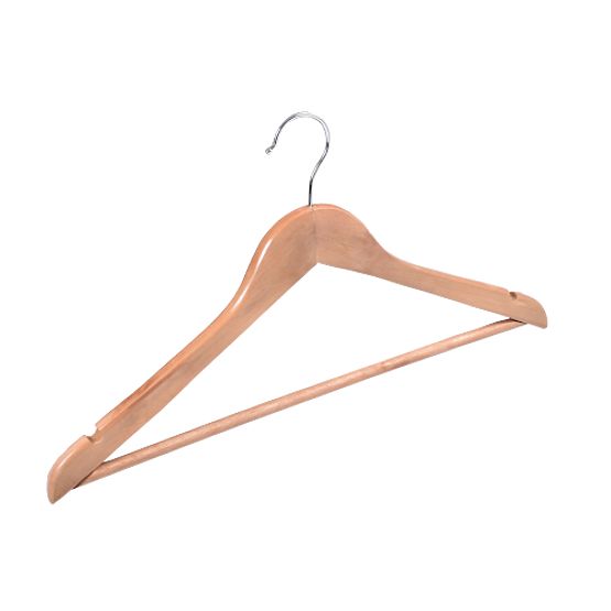 Wooden Hanger RONDO Set of 10 Light Brown