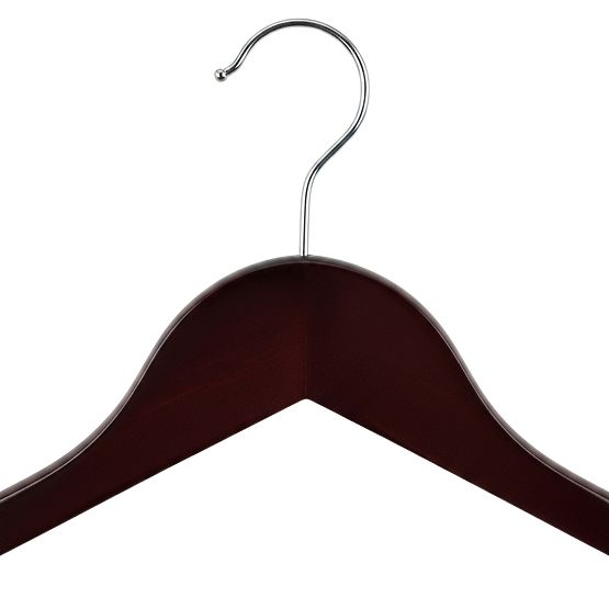 Wooden Hanger RONDO Set of 10 pcs Dark Brown