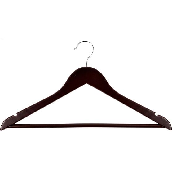 Wooden Hanger RONDO Set of 10 pcs Dark Brown