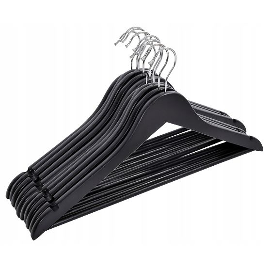 Wooden Hanger RONDO Set of 5 Black