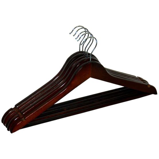 Wooden Hanger RONDO Set of 5 pcs Dark Brown
