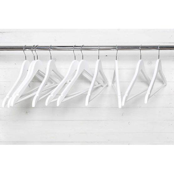 Wooden Hanger RONDO Set of 5 White