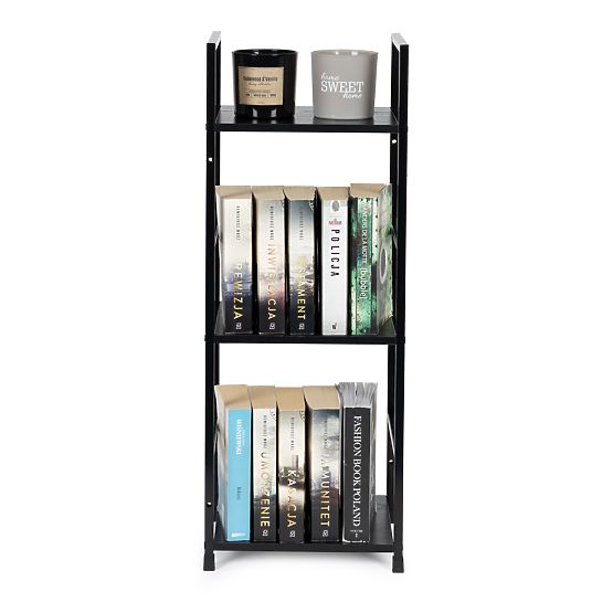 Wooden Modern Shelf Metal Frame LOFT 3 Shelves Black
