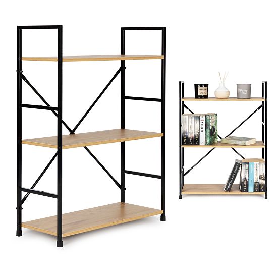Wooden Shelf with Metal Frame Wide LOFT 3 Shelves