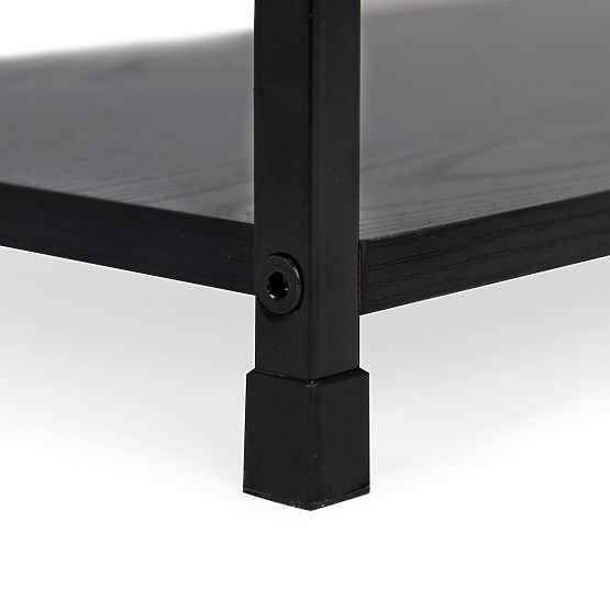 Wooden Shelf with Wide Metal Frame LOFT 3 Shelves Black
