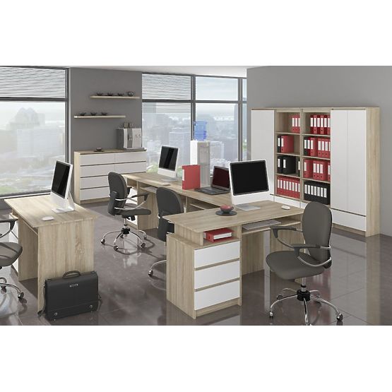 WRITING DESK CLP 135cm PK SONOMA / WHITE