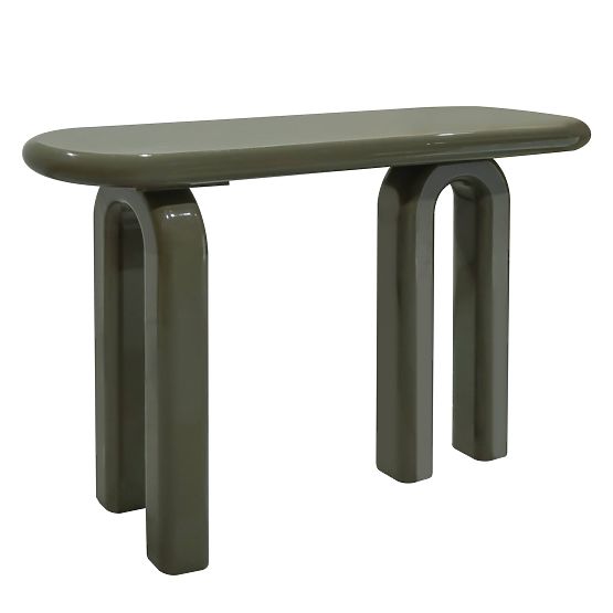 Writing Desk/Console Flambe 120 cm, Green/Grey, Glossy
