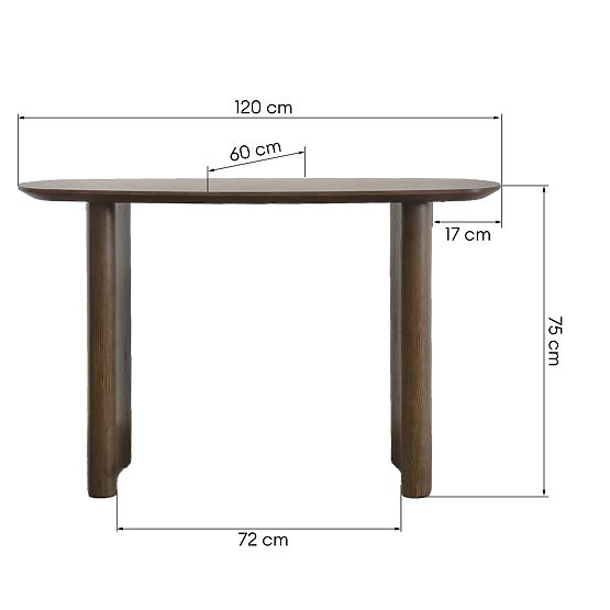 Writing Desk/Console Oriento 120 cm, Dark Oak
