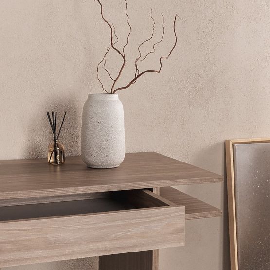 Writing Desk/Console with Drawer Kanso, Pearl Oak