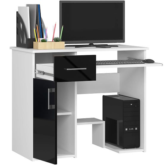 WRITING DESK JAY PK WHITE / BLACK GLOSS