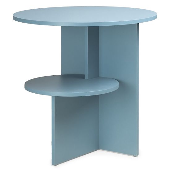 Yaso Round Side Table, Chalk Blue