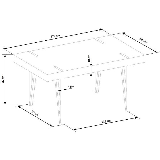 YOHANN Table Oak San Remo / Black