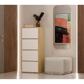 ALMA Sideboard Front WHITE Body ARTISAN OAK