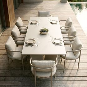 Amarello Garden Table 220 cm, Aluminum, Rectangular, Light Beige