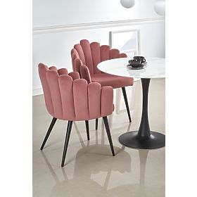 AMBROSIO Round Table, Top - Glass, Leg - Black (2p=1pc), Halmar