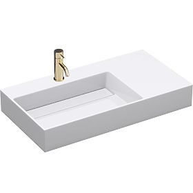 Archi 75 CM White Conglomerate Washbasin, Rea