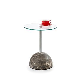 ARIANA coffee table, gray marble / transparent (2pcs=1set), Halmar