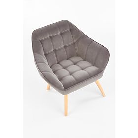Armchair ROMEO - gray / natural, Halmar